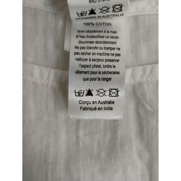 Seafolly Australia Womens One Size White Cotton Linen Kaftan Dress Swim Coverup - Picture 4 of 7